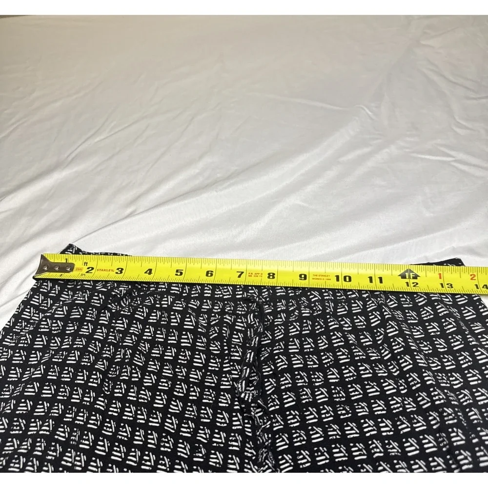 Max Edition Womens Small Wide Leg Palazzo Pants Black White Yellow Rayon 5703001